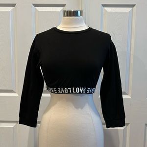 NWOT Cropped Love Banded Knit Sporty Top